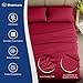 DREAMCARE Queen Sheet Set – 4 pcs Cooling Sheets – up to 21” Extra Deep Pocket Queen Sheets – Hotel Luxury Sheets & Pillowcases – Superior Softness 100% Fine Microfiber with Side Pocket – Burgundy