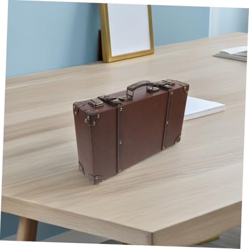 Healifty Antique Looking Small Suitcase Vintage Trunk Luggage Retro Jewelry Box4