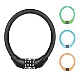 自転車 鍵 自転車ロック カギ ロードバイク 鍵 ワイヤー錠 4桁ダイヤル式 ダイヤル式鍵 持ち運び便利 盗難防止 ブラック