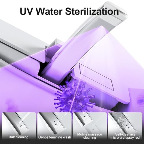 Smart Toilet, inodoro inteligente todo en uno sin límite de presión de agua, secado de alta velocidad, esterilización UV y escudo de espuma, 27" x 15.35" x 17.24" miniatura 6