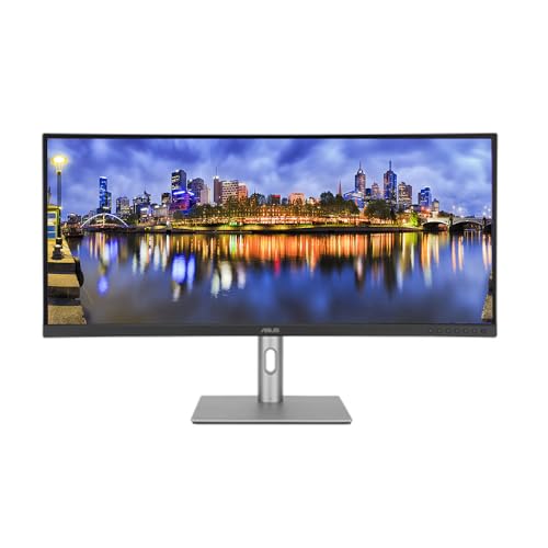 Image of Asus ProArt PA34VCNV 34-inch Curved 1440P UW-QHD Professional Monitor, 2-Pack Bundle with USB-C with 96W PD, Daisy Chain DisplayPort, HDMI, USB Hub, Ethernet and Integrated Speakers