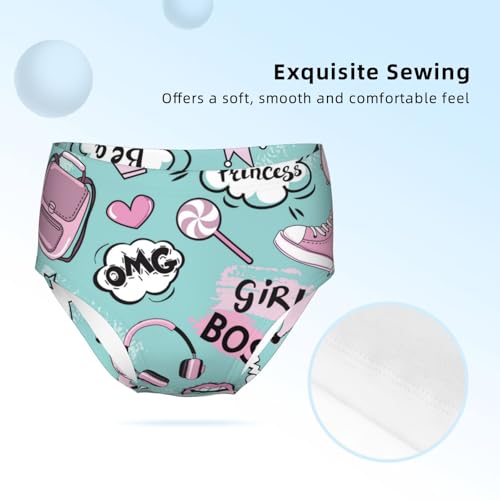 Pink Llama Pop Art Girls' Underwear Soft Cotton Little Girls Panties Comfort Briefs3