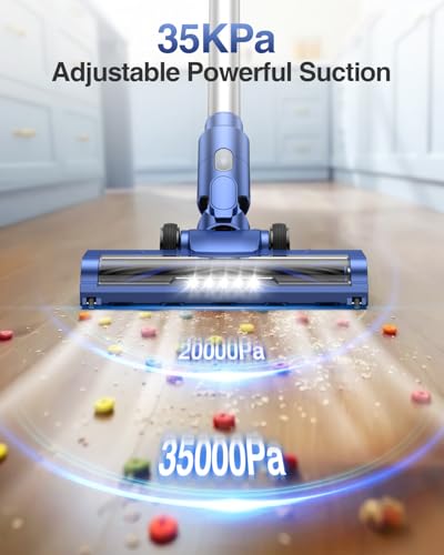 Cordless Vacuum Cleaner, 35Kpa Vacuum Cleaners for Home, Lightweight Household Stick Vacuum Cleaner, LED Display, Rechargeable, Handheld Vacuum for Pet Hair Carpet Hardwood Floor, AS2208