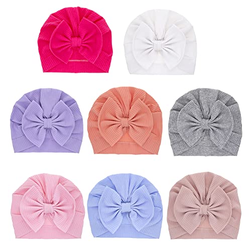 ISAKEN Bebé Gorro de Algodón, Sombrero Turbante para Bebé Recien Nacido Niña Infantil, Turbante Bebe NiñA Gorro Bebe Recien Nacido, Turbante Bebé Niña para 0-6 Meses Bebé Unisex