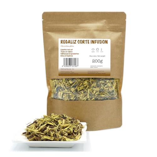 FRISAFRAN | Regaliz de Palo Corte Infusion | Té de raíz de regaliz cortada | Digestiva | Detox | infusion de regaliz | infusion regaliz | Regaliz | Raíz de regaliz | Directamente del productor | 200g