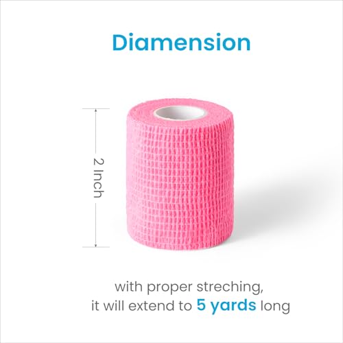 Image of WePet Pet Wrap, Self-Adhesive, Only Sticks to Itself, Non-Woven Tape for Dog Legs, Paws, Wounds, First Aid Cohesive Gauze for Horse, Cat, Bird, Animal, 6 Rolls, 2 Inch, Solid Color B
