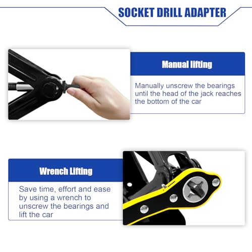 Image of Scissor Jack 2 Ton | Universal | Tire Changing Car Emergency Kit with Ratchet Wrench, 2 Pcs