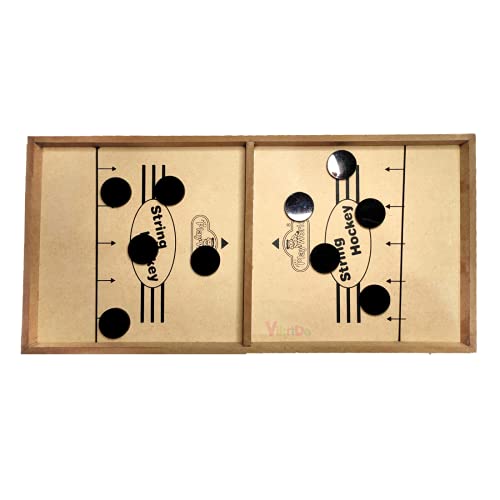 VikriDa String Hockey Table Board Game| Fast Sling Puck Board Game for Kids and Adults for All Age (Larger Size: 2×1 Ft) ( Black STRICKER Will Come) (Style 01) Toy Review India (Iknoor World )
