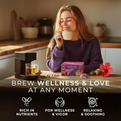 Image of Her Wellness Tea Pod Gift Set (16 Count) - 7 Flavors Assorted Variety Pack | Chamomile Lavender, Citrus Mint, Turmeric Ginger, Hibiscus, Milk Thistle, Dreamtime, Passion Fruit, for Women, Non-GMO