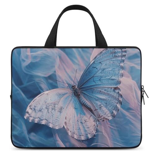Bolso bandolera para laptop con diseño mariposa azul miniatura 1