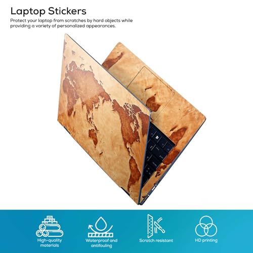 Image of Galaxsia World Map 01 Full Body Vinyl Laptop Skin /Sticker /Cover Upto 15.6 Inches Laptops Laminated-Removable-HD Quality Compatible for Hp-Dell-Sony-Lenovo-Asus etc.(15x10 Inches)
