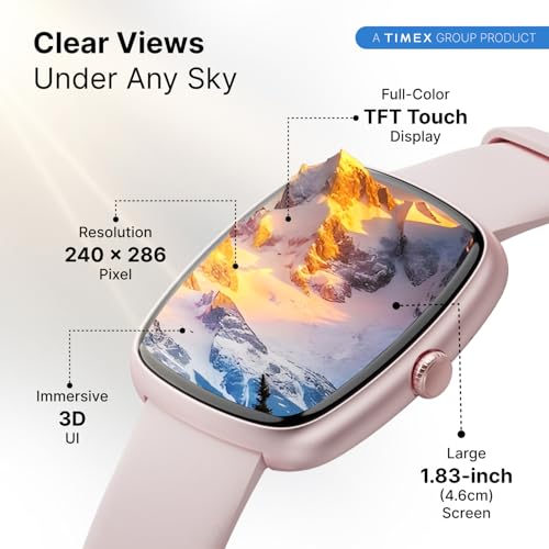 Image of TIMEX iConnect Calling Ace+ 1.83 inch(4.6 cm) 3D UI Display with Functional Crown and BT Calling Smartwatch for Unisex - TWIXW1501T