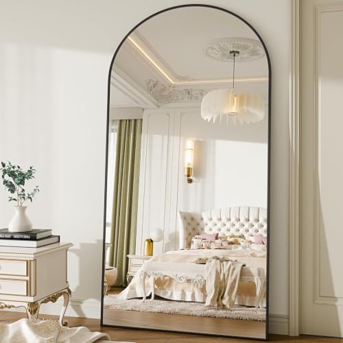 Image of 81 inchx41 inch Floor Mirror Full Length Arched Full Length Mirror Black