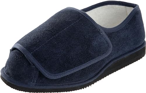 Cosyfeet Rowan Suede - Navy - 13 (XXR) - Extra Wide Men's Slippers