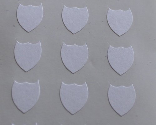 150 Labels, 10x8mm Shield Shape, White, Self-Adhesive Stickers, Minilabel Shapes