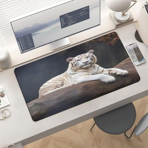 Pad Mouse Grande con Tigre Albino, Antideslizante y Resistente al Agua miniatura 6