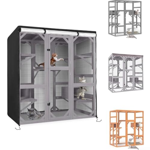 Housse de niche pour chat imperméable et bâche d'extérieur pour cage et enclos - 4