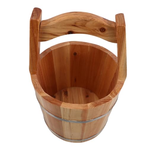 HANABASS Rustic Wooden Foot Soaker Tub Portable Bath Bucket Spa Accessory for Camping and Hiking Sturdy Construction Leakproof Wood Basin for Relaxing Foot Bath Soak