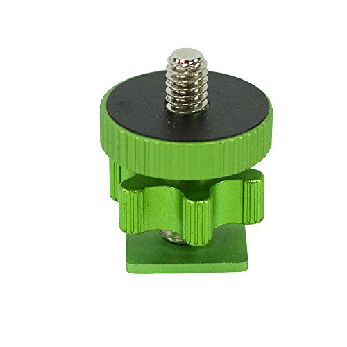 Cam Caddie Flashner Â¼â€ â€“ 20 inch Tripod Screw to Hot/Cold Shoe Adapter/Flash Converter - Standard Quarter Twenty Threaded Post Made from High Strength Steel and Aluminum (Green)