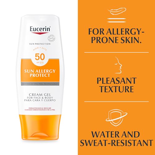 Eucerin Sun Allergy Protect Sun Cream Gel SPF 50 150ml, Face and Body Sunscreen for Allergy-Prone Skin, Advanced Protection with UVA/UVB Filter, For Face and Body - Image 2