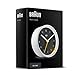 Braun Classic Analogue Alarm Clock with Snooze and Light, Quiet Quartz Movement, Crescendo Beep Alarm in Black and White, Model BC12BW.