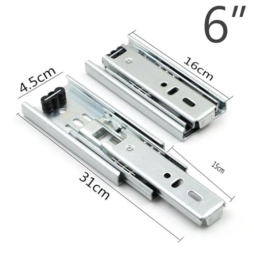 Guías pequeñas para cajones de 3 secciones extraídas y mini riel 6