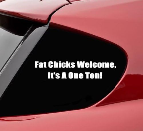 Slap-Art Fat Chicks Welcome Funny Vinyl Decal Bumper Sticker