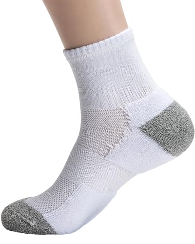 Image of Pro Mountain Wide Toe Box For Health Cotton Compression Ankle Socks Athletic Hiking Mesh Quarter Length No Logo