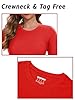 TACVASEN Ladies Red Tshirts Class Fit Cotton Breathable Long Sleeve Top Crew Neck Women's Soft Cotton Long Sleeve Tops Women Red Tshirt, TomatoRed, XL #5
