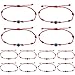 BONITTER Evil Eye Protection Bracelet Set, 12 Pack Adjustable Red 7 Knot Lucky String Amulets, Black and Pink Friendship Bracelets for Women, Men, Boys, Girls (12, Red) (Red)
