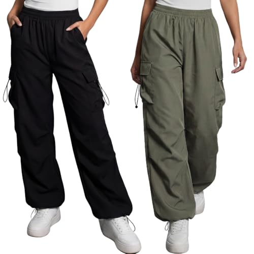 GRECIILOOKS Women's Cargo Pants|Trousers |High Waist Cotton Trous...