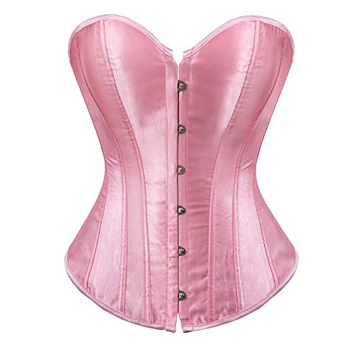Grebrafan Plus Size Corset Lace up Overbust Waist Cincher Bustier Top (US(16-18) 4XL