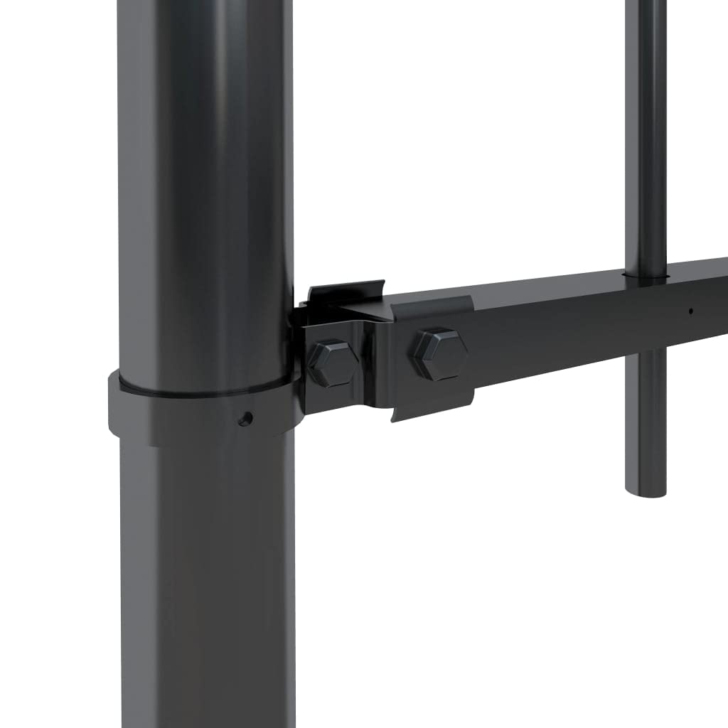 vidaXL Ogrodzenie z prętów z grotami, stalowe, 5,1 x 0,6 m, czarne