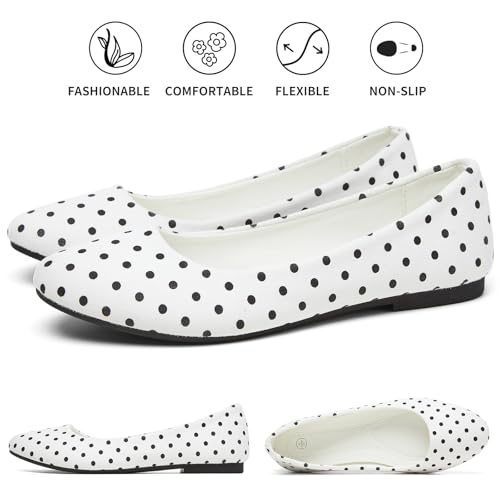 Image of Hash Bubbie Women's Flats Shoes Ballet Flats Dress Shoes Comfortable PU Leather Slip on Shoes for Women