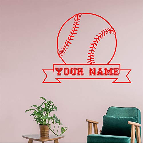 Baseball Wall Stickers Ball Sport Personalize Name Vinyl Sticker Decal - Decor Wall Art Mural Car Windows Home Decoration Bedroom (Choice 5) #TOP1