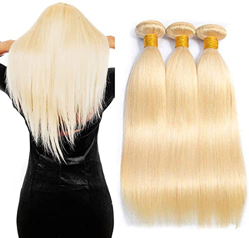 muaowig Blonde Bundles Straight 613 Bundles 8A Grade 100% Unprocessed Virgin Hair Bundles 100G/Bundle Hair Weave Blonde Hair