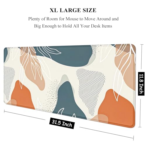 Image of Auhoahsil Large Gaming Mouse Pad, XL 31.5 x 11.8 in Desk Mat, Art Leaves