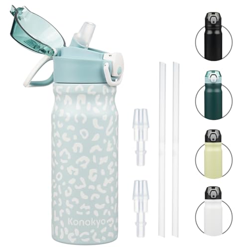 Image of Konokyo 18 oz Insulated Stainless Steel Sports Water Bottle with Straw Lid