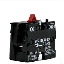 2pcs ZB2-BE102 XB2 زر ضغط التبديل الأحمر كتلة الاتصال ، عادي مغلق NC الفضة الاتصال