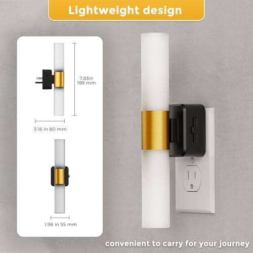 Image of L LOHAS LED Night Light, 2 Pack Night Lights Plug into Wall, 3000K Soft White, 0-100LM Adjustable Brightness, 180 Rotating Plug in Night Light with Auto Light Sensor (Matte White)
