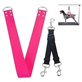 Dog Grooming Belly Band - Pet Grooming Belly Straps Pink Groomer Belly Support 2' Wide Waterproof Strong PVC Dogs Loop with Adjustable Connector Groom Restraint for Pets Bathing Salon (Pink-Long)