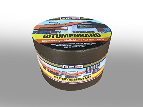 Preisvergleich Produktbild Isolbau Aluminium Bitumenband - Selbstklebendes Reparaturband für Dachabdichtung, Dachreparatur - Anthrazit, 10 m x 100 mm