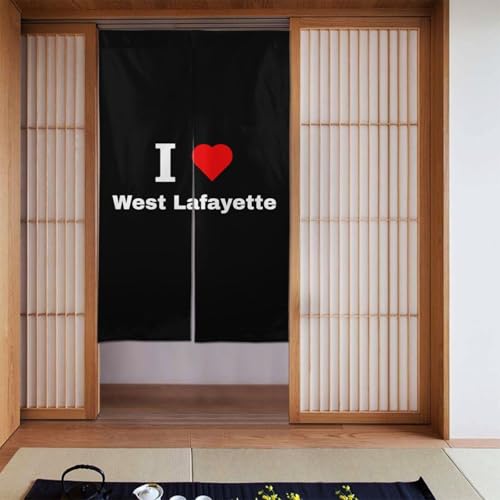 MULIHU I Love West Lafayette Blackout Curtains for Doorways Bedroom Kitchen Door Curtain 34x56in...