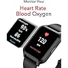 Deeprio Smart Watch for Android iOS Phones, 1.52" HD Full Touch Screen Blood Oxygen Heart Rate Sleep Monitor IP68 Waterproof Fitness Tracker, Smartwatches for Men Women Black,Vidaa