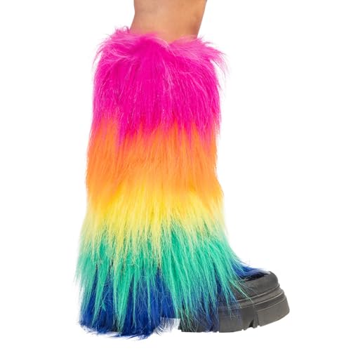 Boland 44731 - Beinwärmer Regenbogen, Stulpen, Christopher Street Day, Overknees, Kniestrümpfe, Mottoparty, Bad Taste Party, Karneval