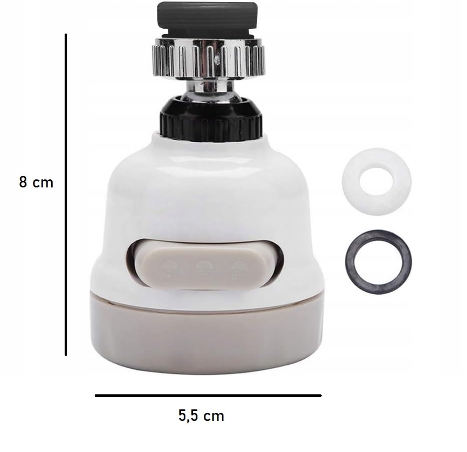 Aeratore Per Rubinetto Universale - 2 Modalit&agrave; Getto, Risparmio Idrico, Facile Installazione Senza Utensili