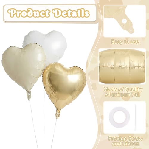 Image of 12 Pcs Colorful Heart Balloons,18 Inch Heart Foil Balloons Love Balloon Valentine Balloon for Birthday Party Wedding Engagement Party Baby Shower Valentine Day Decorations