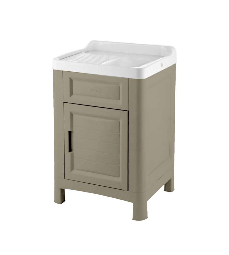 Bama Mobiletto Lavatoio in Resina Artu' 60x51x89h Tortora