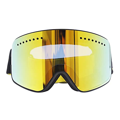 Lunettes de ski magnétiques contre la buée et les UV avec écran sphérique noir doré