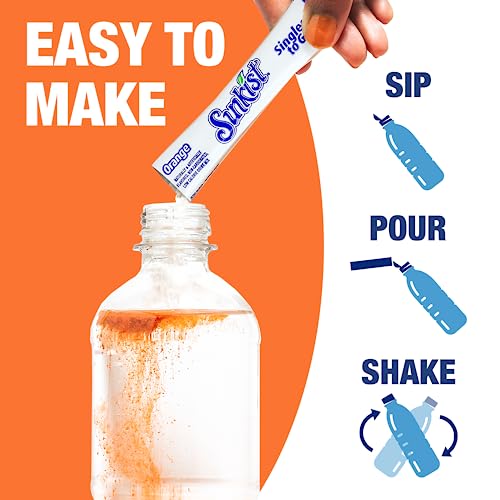 Sunkist Soda Orange Singles To Go Drink Mix, 12 Boxes with 6 Packets Each - 72 Total Servings